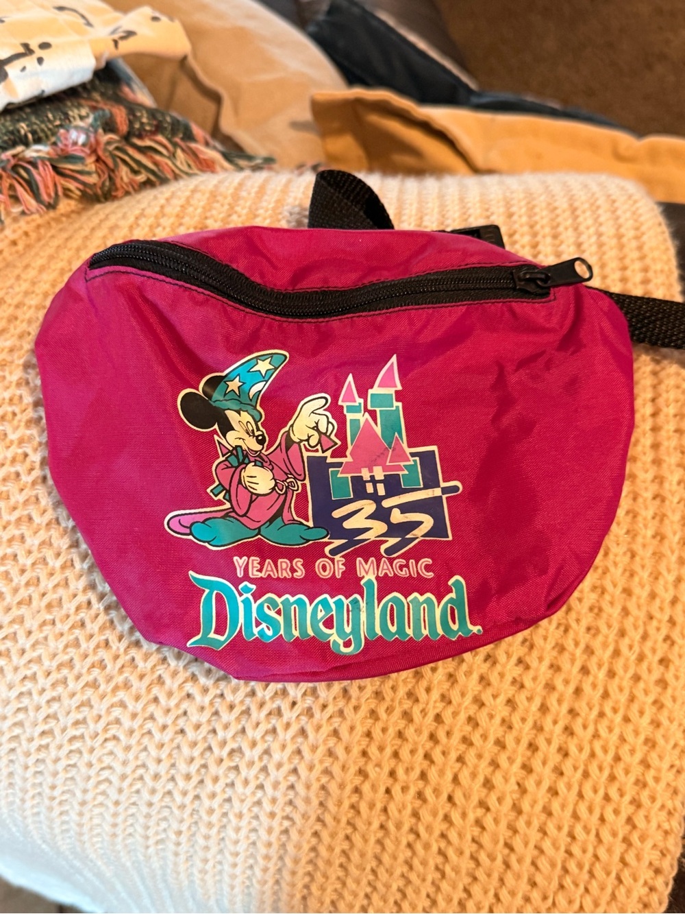 Vintage Disney Disneyland Magic Fantasia 35 Years of Magic fanny pack.